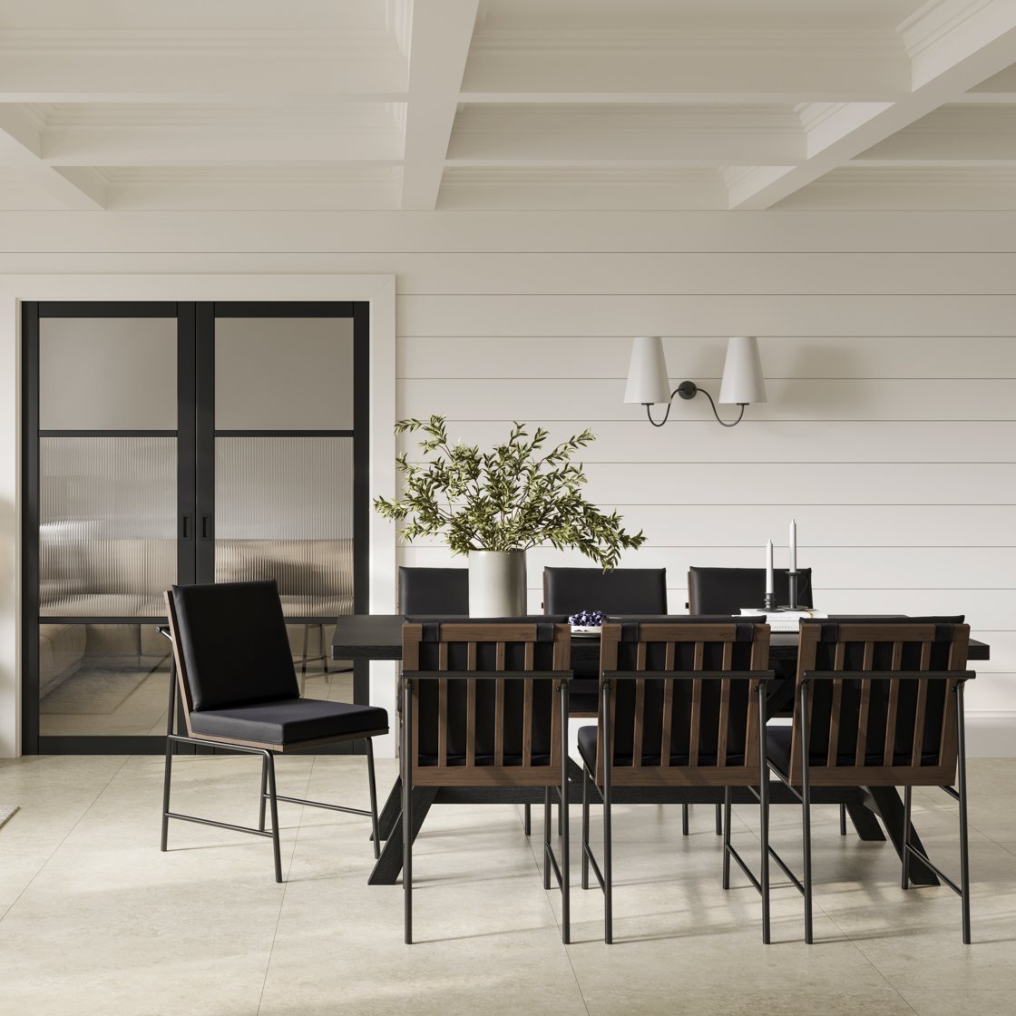Faringdon woven fabric dining chair with wooden frame