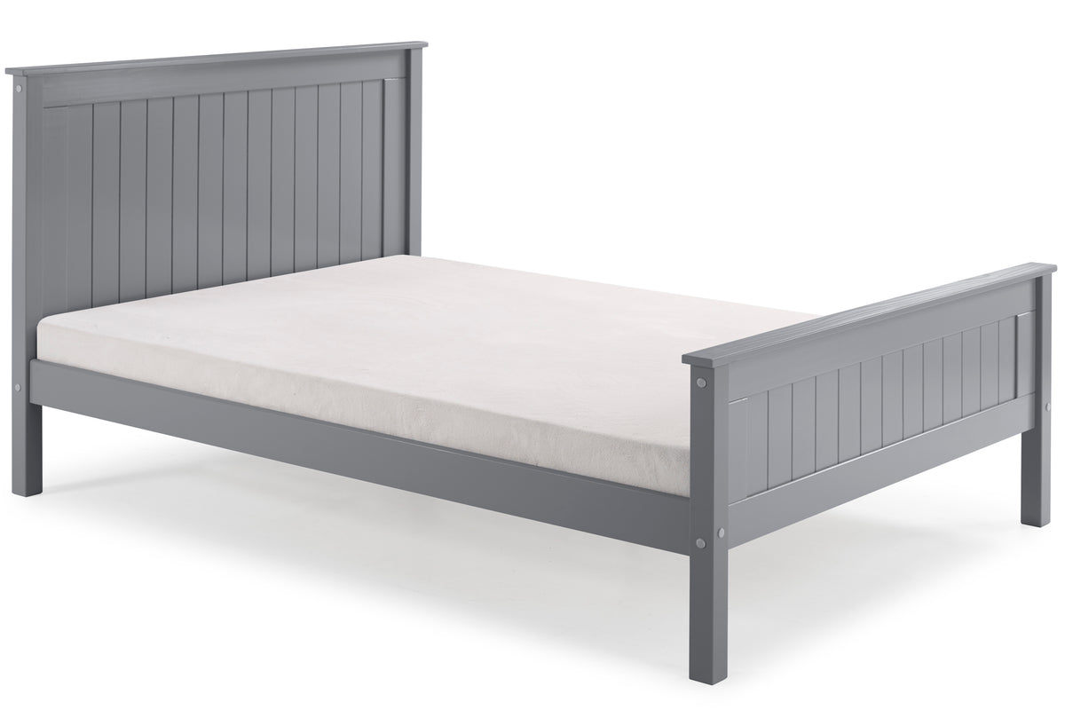 Farncombe Panelled Pine Bed with High Footend in Grey – product view 4