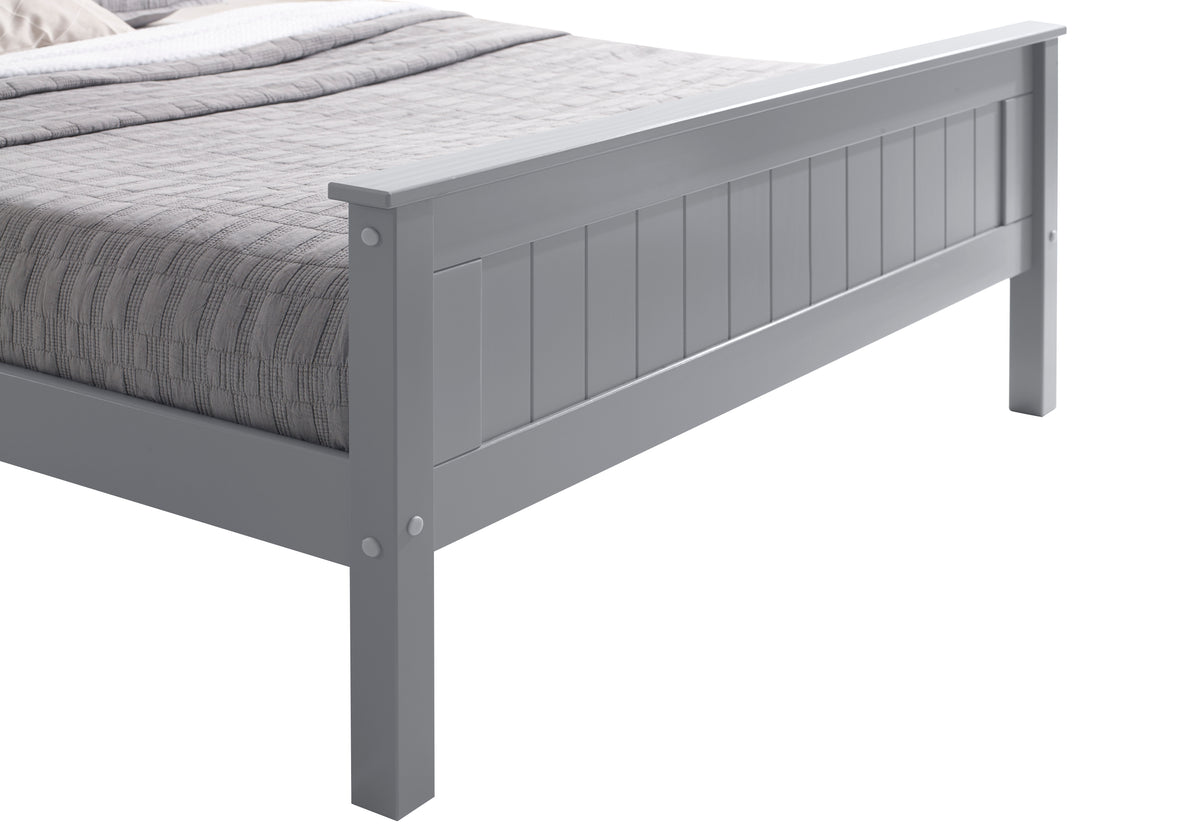 Farncombe Panelled Pine Bed with High Footend in Grey – product view 5