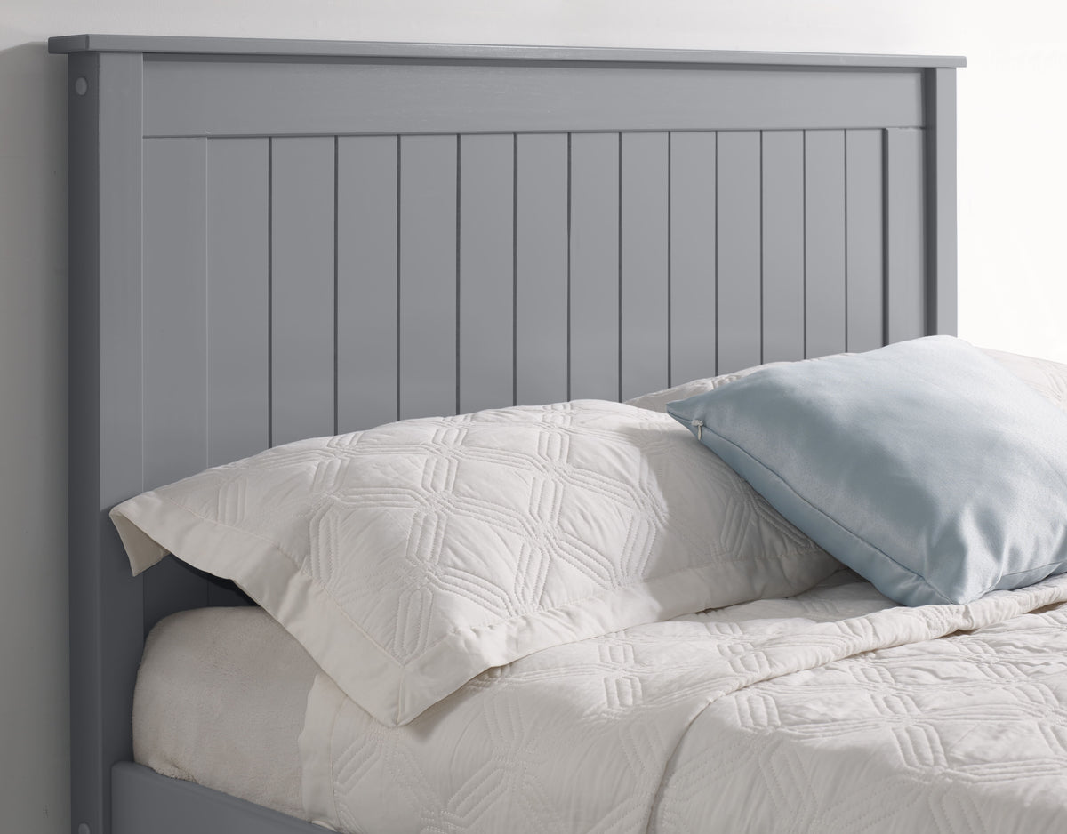 Farncombe Panelled Pine Bed with Low Footend in Grey – product view 3