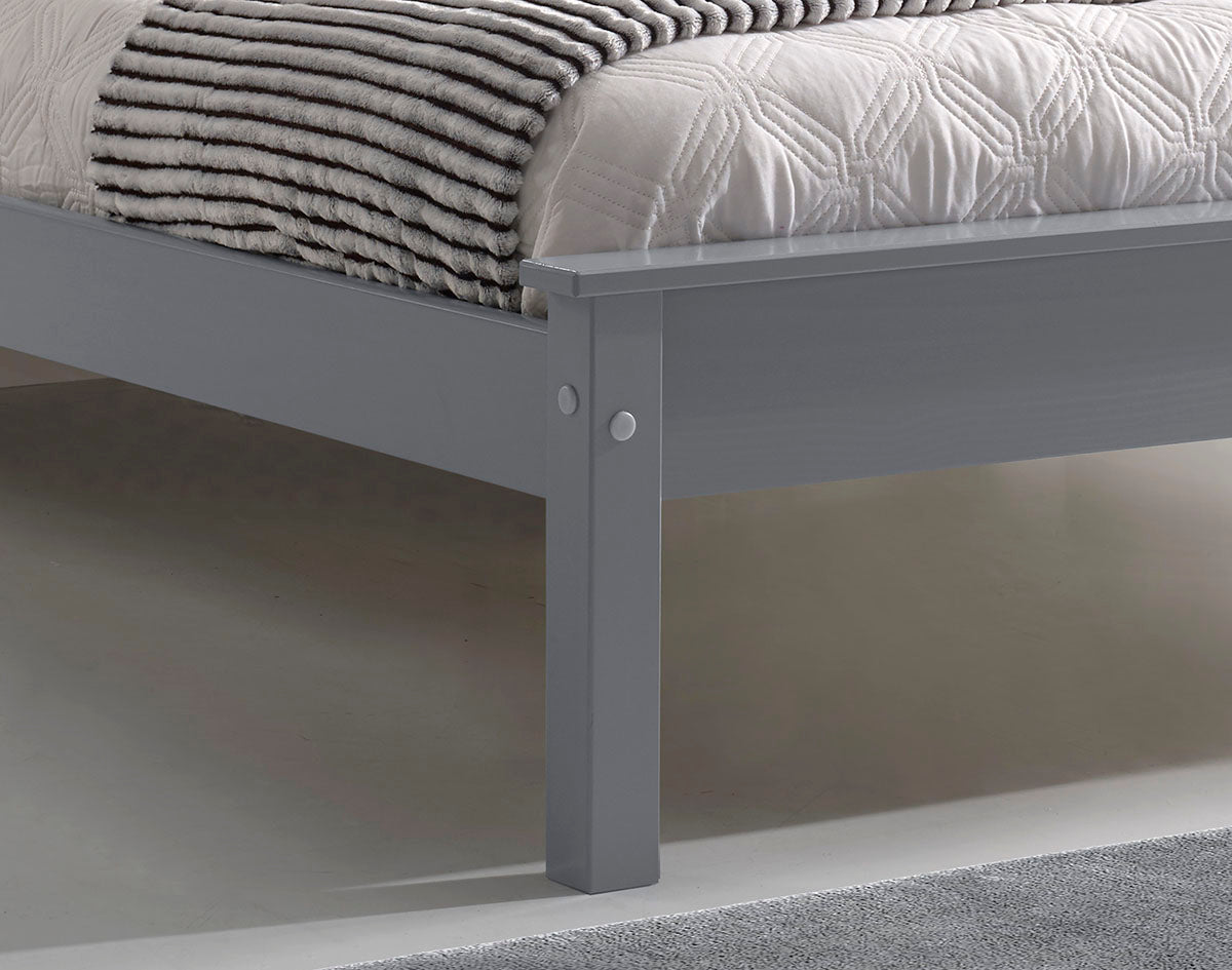 Farncombe Panelled Pine Bed with Low Footend in Grey – product view 4