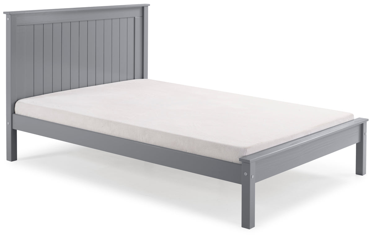 Farncombe Panelled Pine Bed with Low Footend in Grey – product view 5