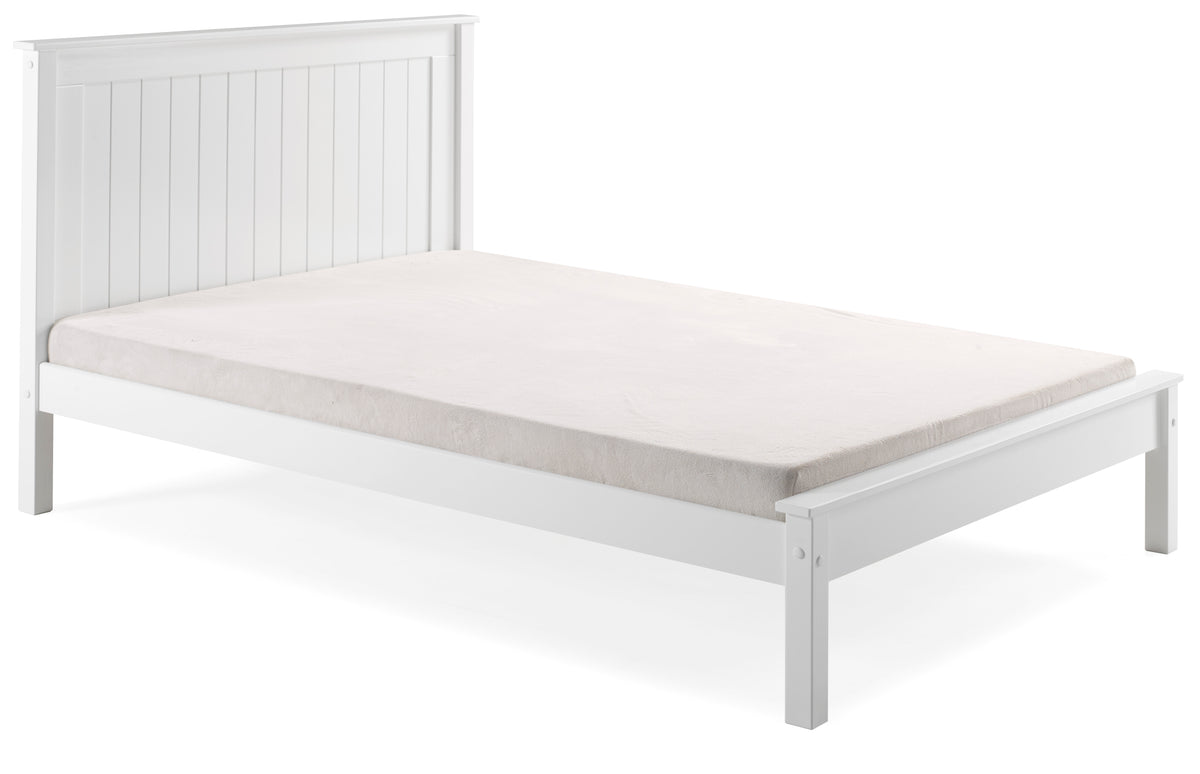Farncombe Panelled Pine Bed with Low Footend in White – product view 18