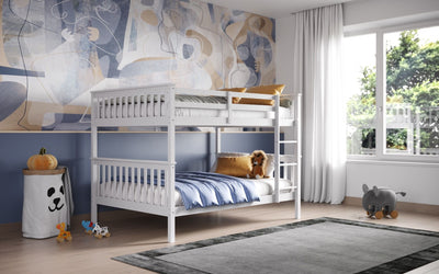 Tetrad Detachable White Small Double Bunk Bed
