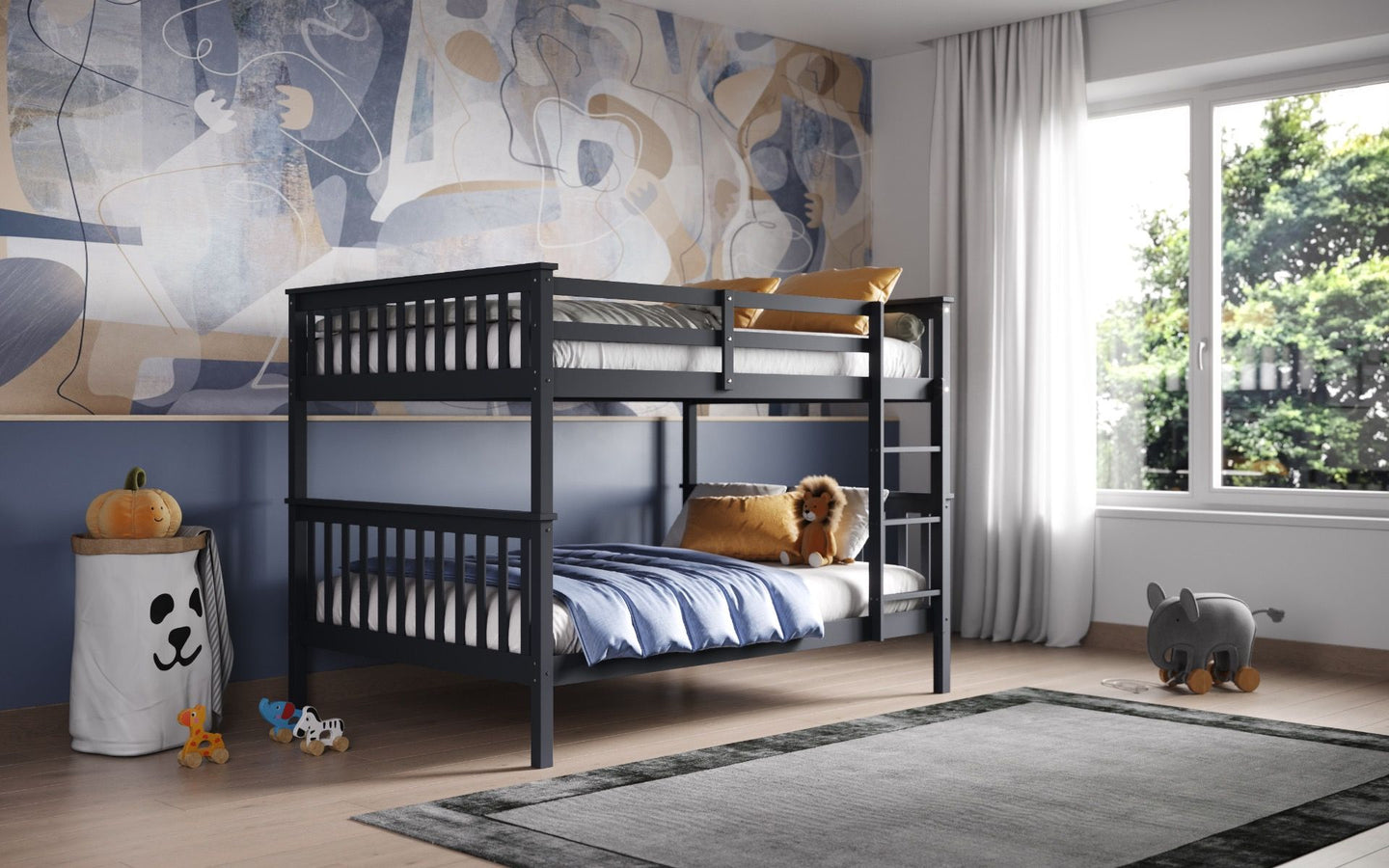 Tetrad Detachable Grey Small Double Bunk Bed