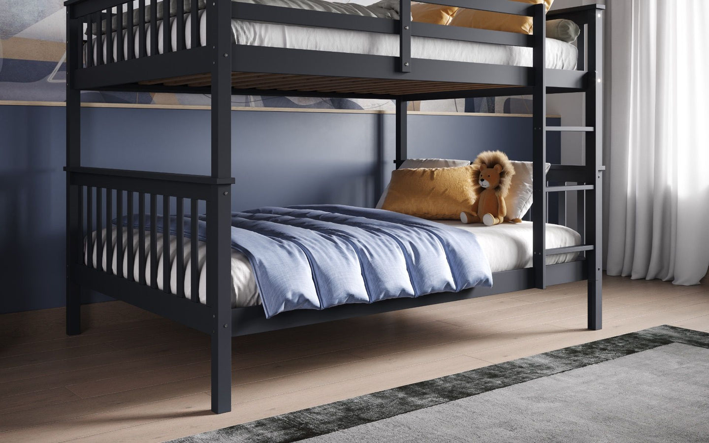 Tetrad Detachable Grey Small Double Bunk Bed