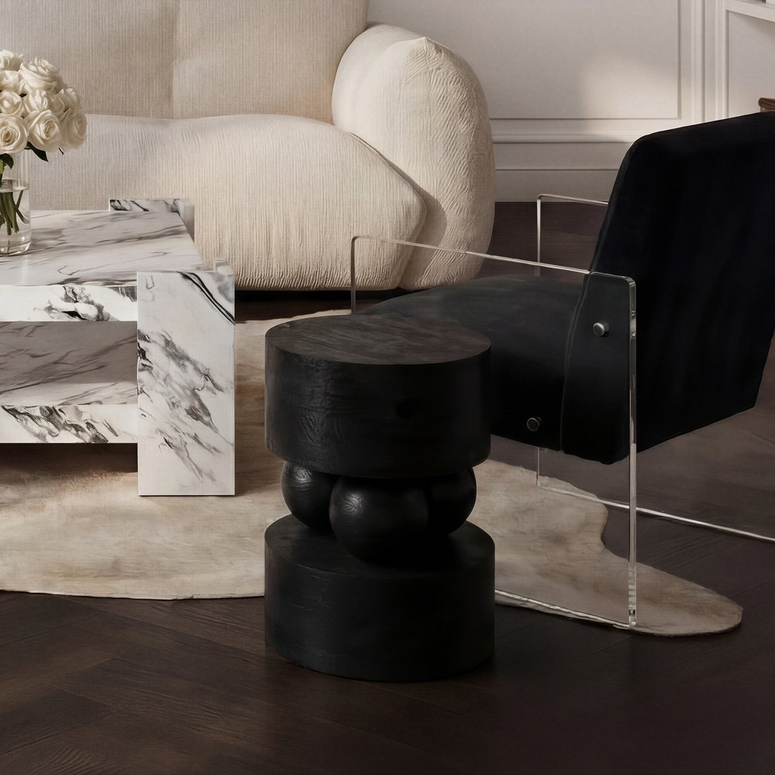 Fowey mango wood side table