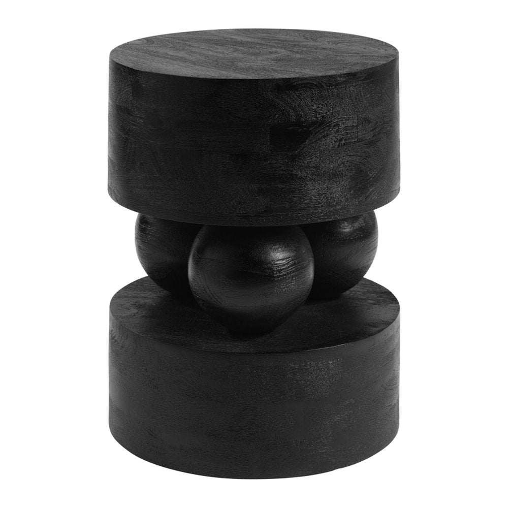 Fowey mango wood side table in Black