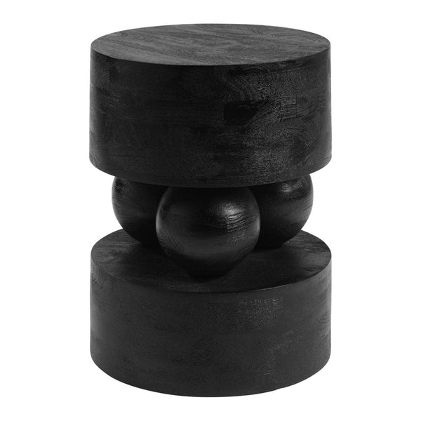 Fowey mango wood side table in Black