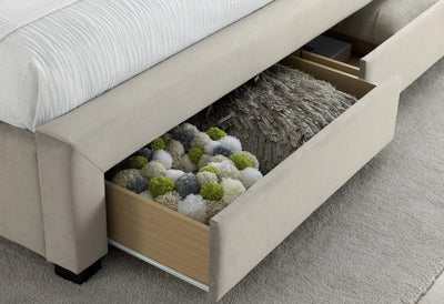 Newton Warmstone Velvet Storage Bed - Hover