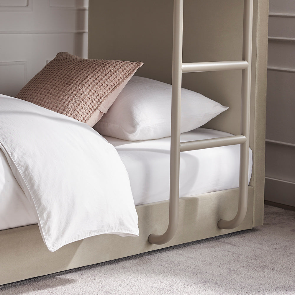Hadleigh Velvet Upholstered Bunk Bed in Taupe – product view 10