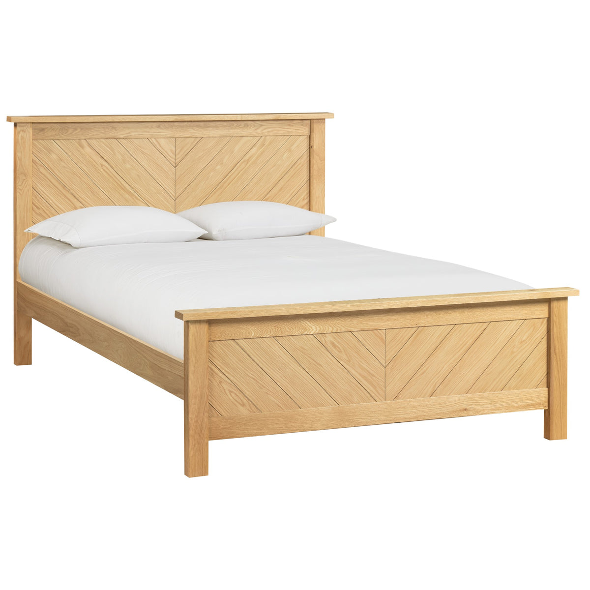 Harbury Chevron Oak Bed Frame in Oak – product view 5