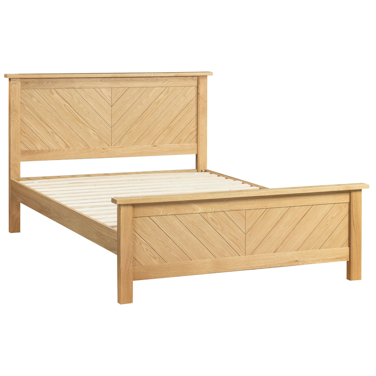 Harbury Chevron Oak Bed Frame in Oak – product view 6