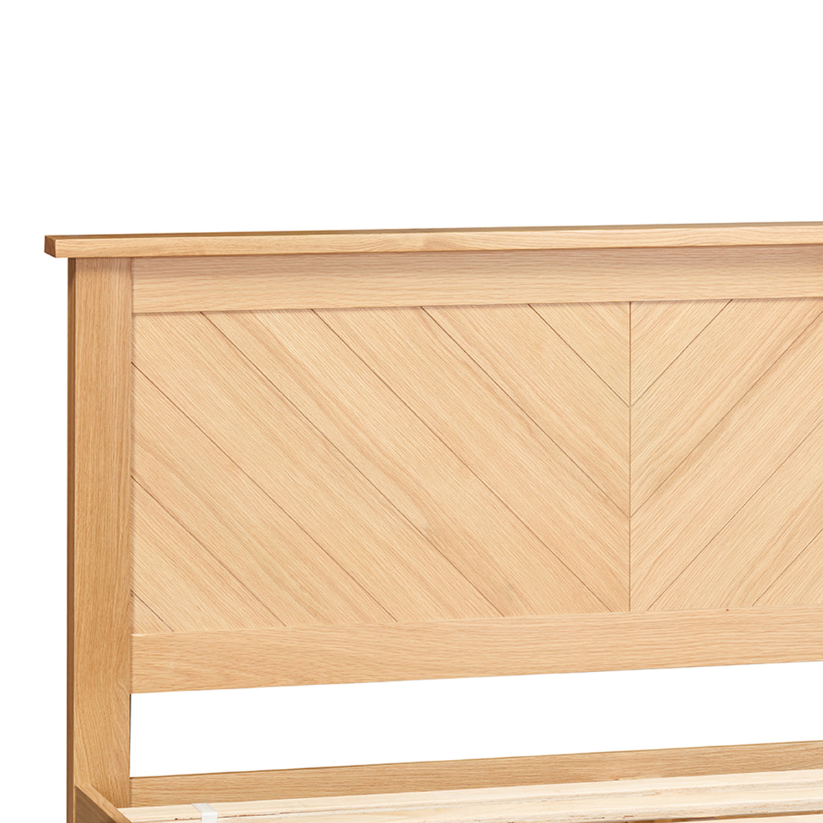 Harbury Chevron Oak Bed with Storage Drawers in Oak – product view 7