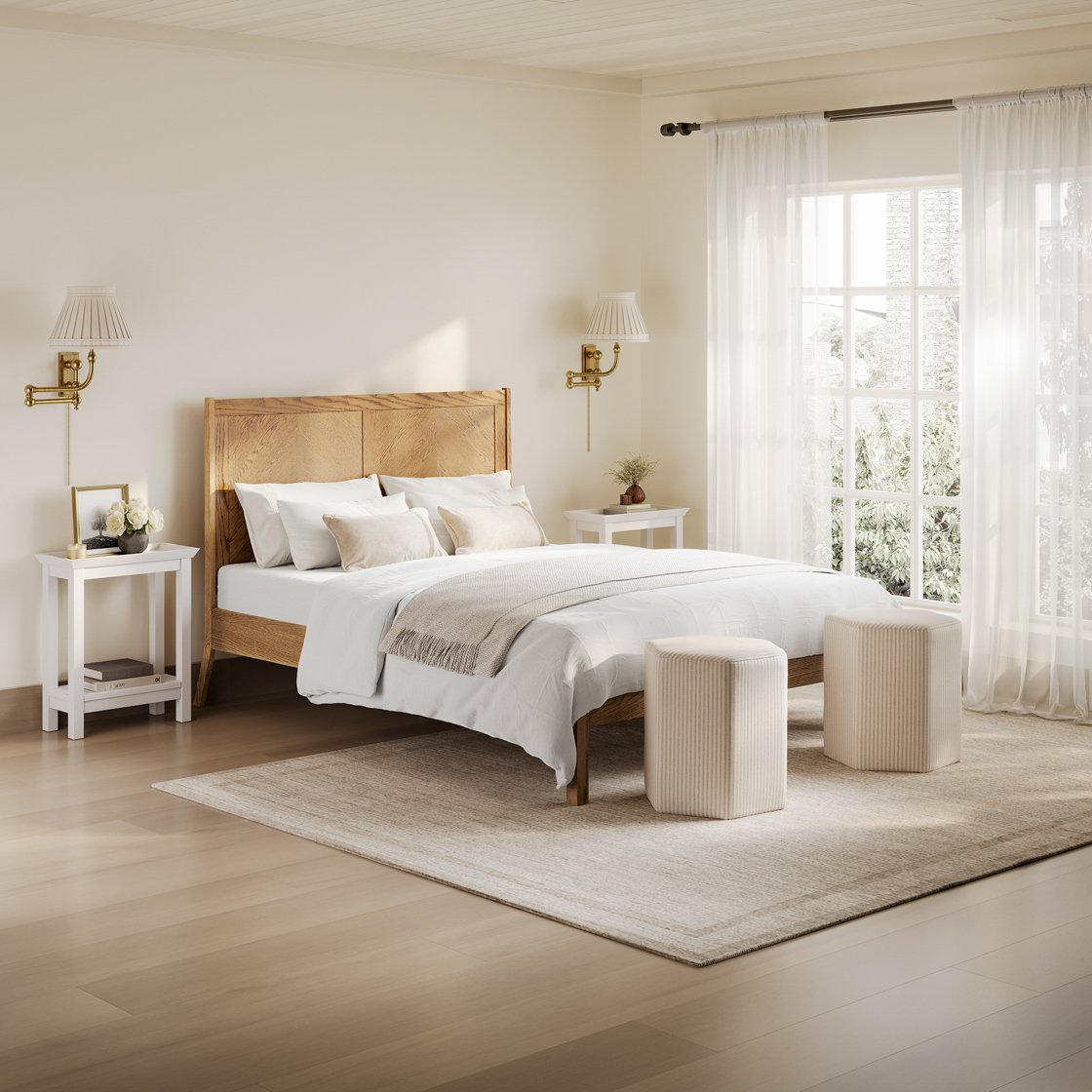 Hawkshead chevron wooden bed