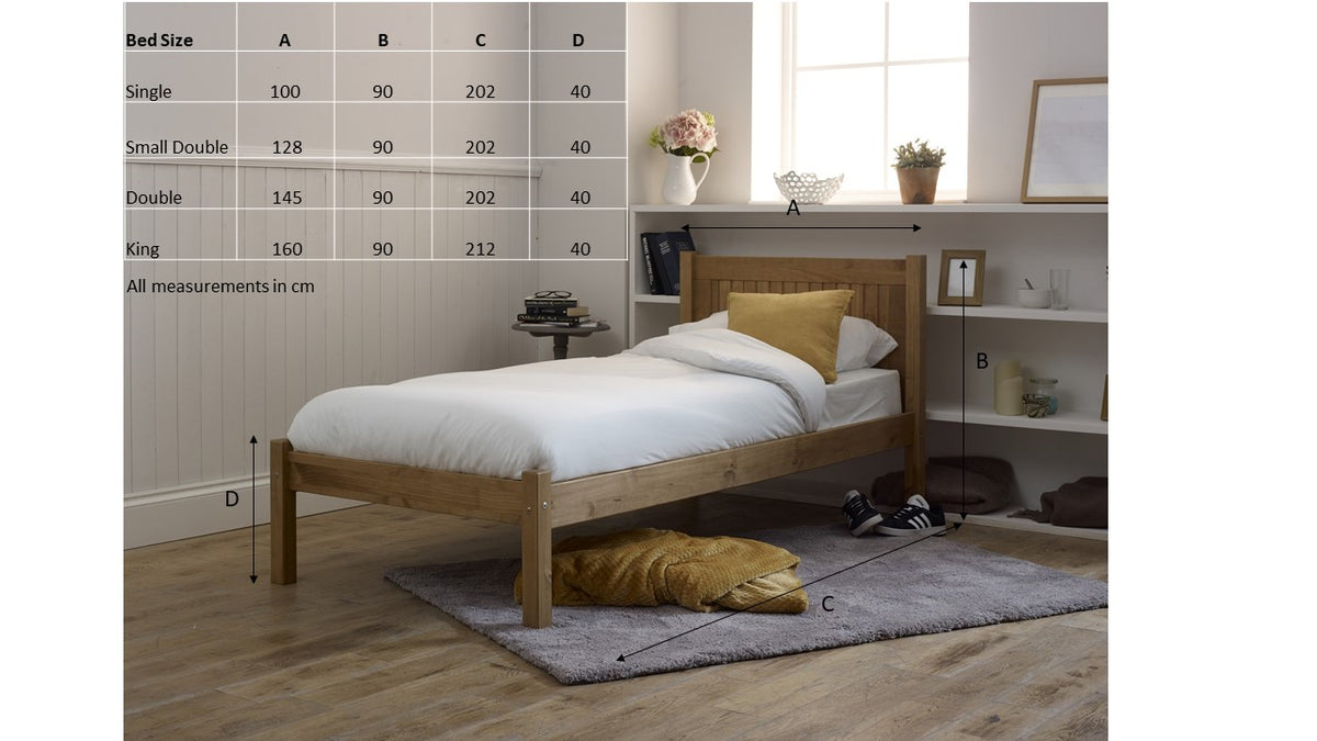 Henshaw Pine Bed Frame in Pine – product view 4