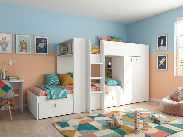 Bergen Bunk Beds with Storage & Wardrobe
