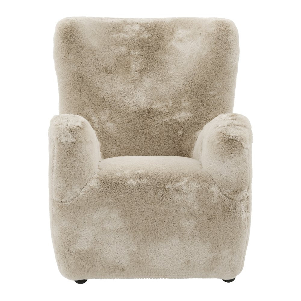 Highbury faux fur high back occasional chair