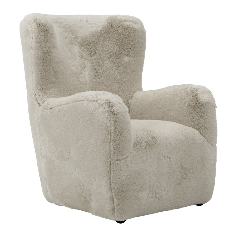 Highbury faux fur high back occasional chair in Wolf
