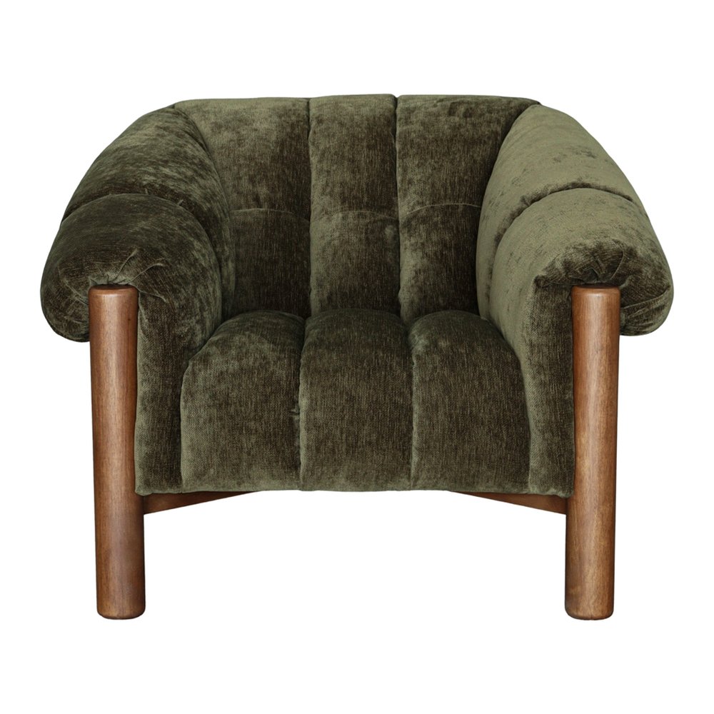 Holborn velour chenille armchair with wooden legs