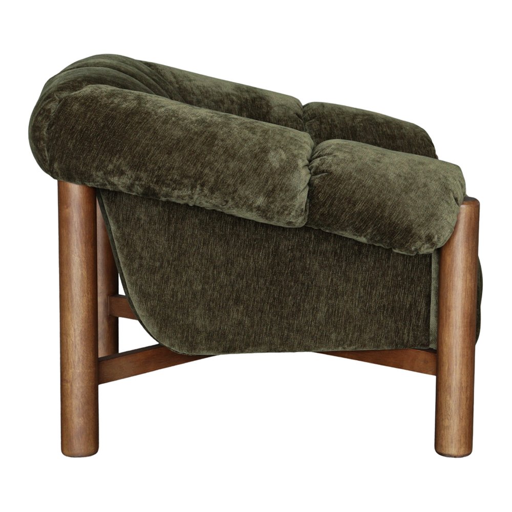 Holborn velour chenille armchair with wooden legs
