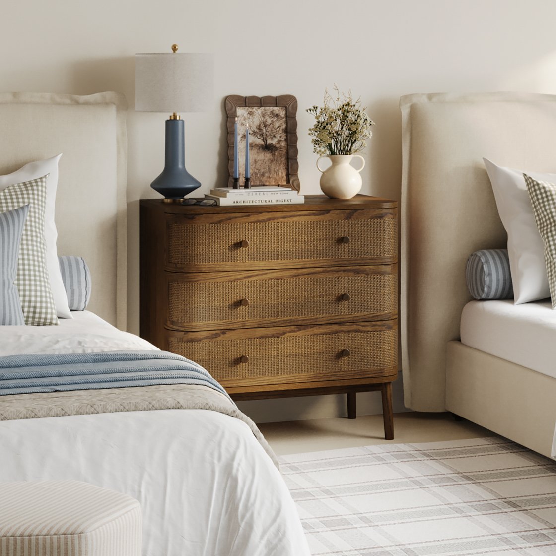 Holkham weave front chest of drawers