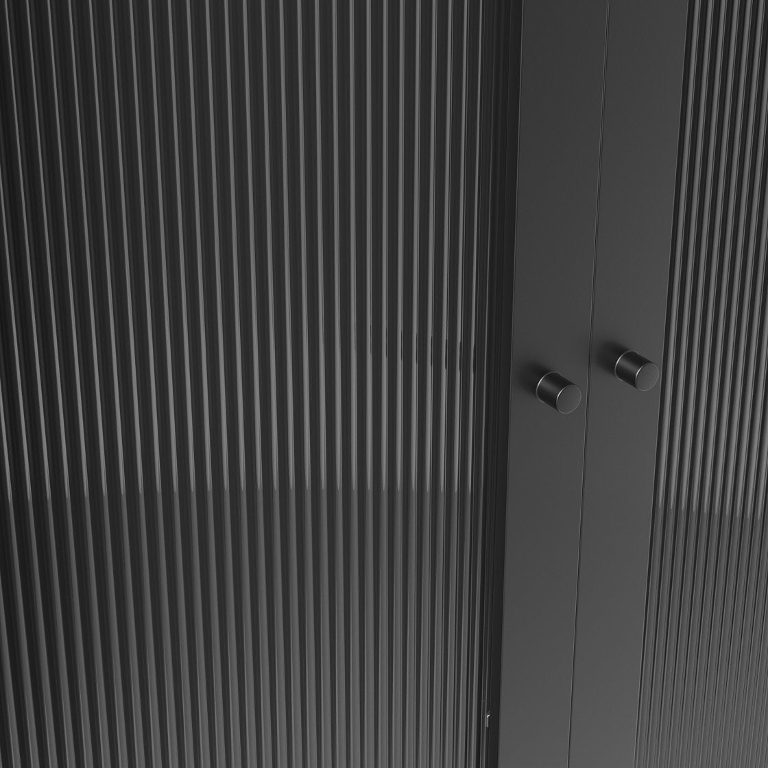 Holt reeded glass 2 door wardrobe