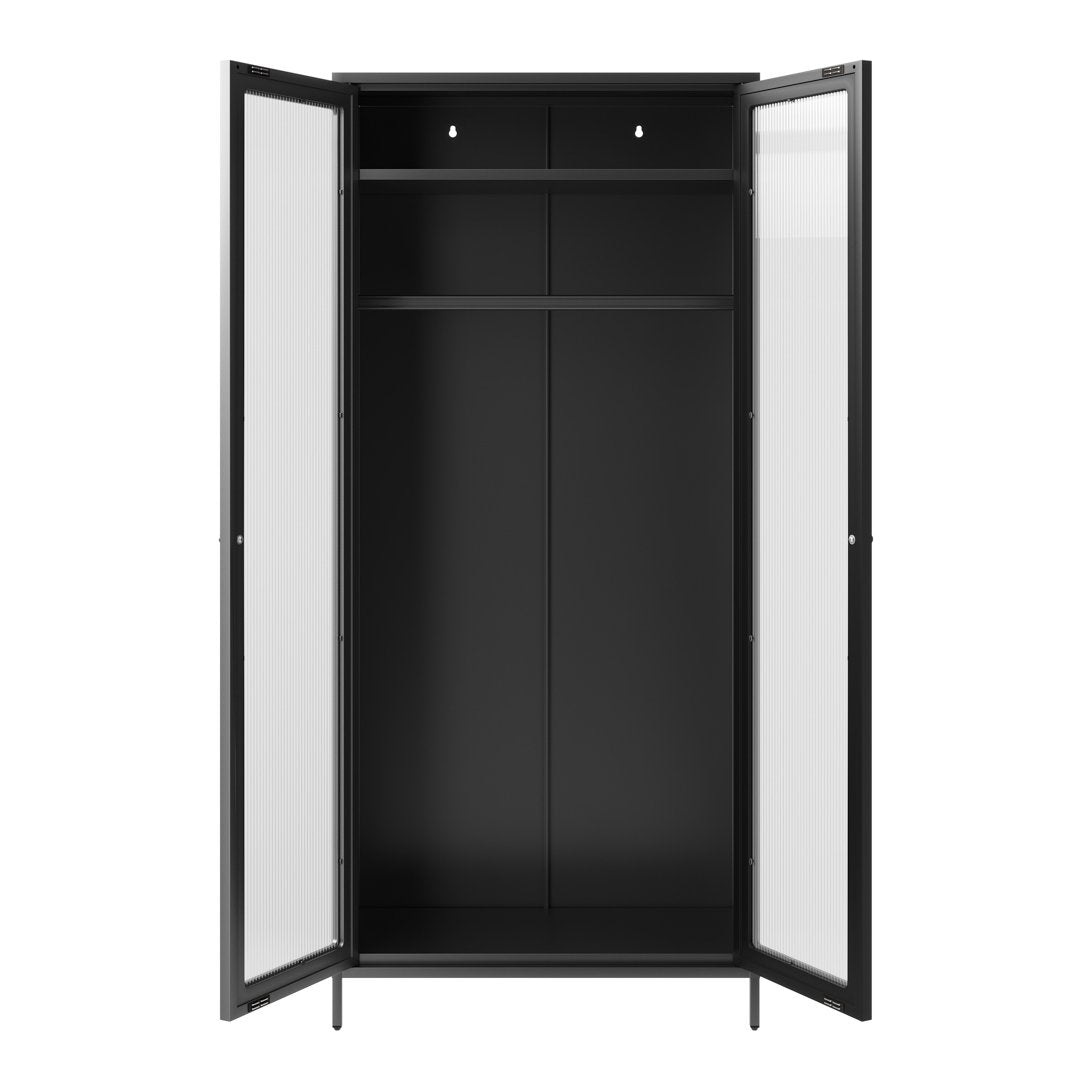 Holt reeded glass 2 door wardrobe