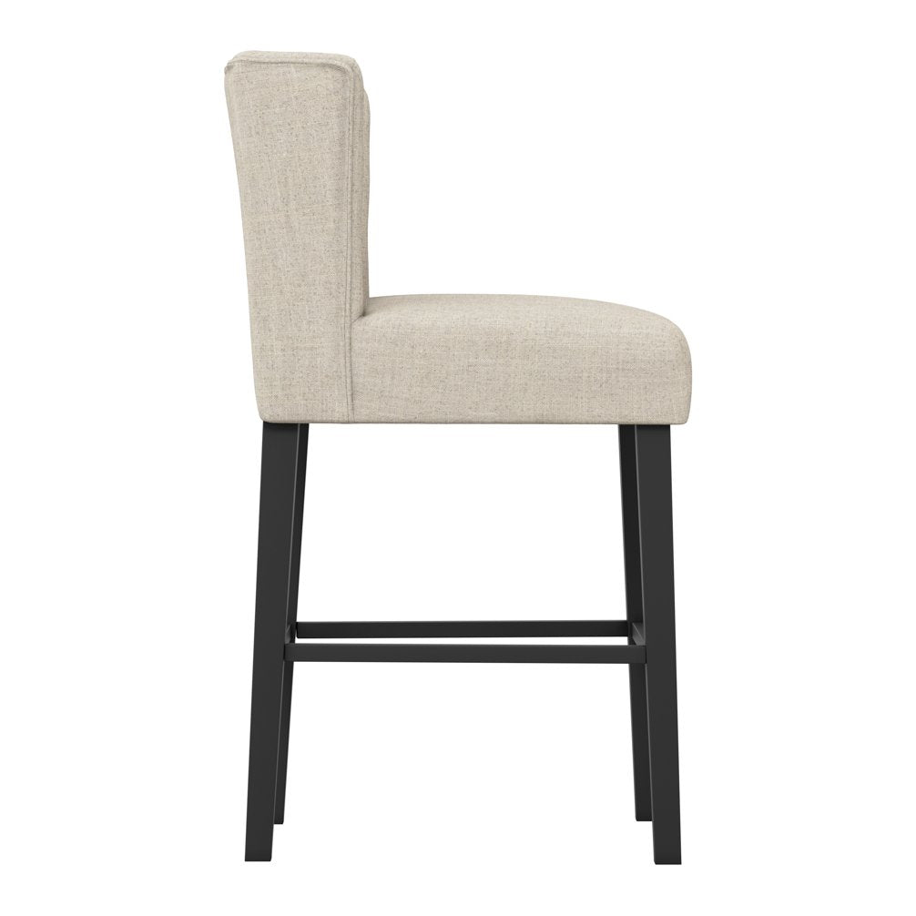 Hungerford winged linen blend counter stool