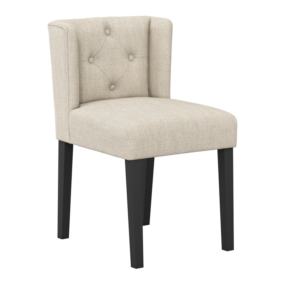 Hungerford winged linen blend dining chair in Stone