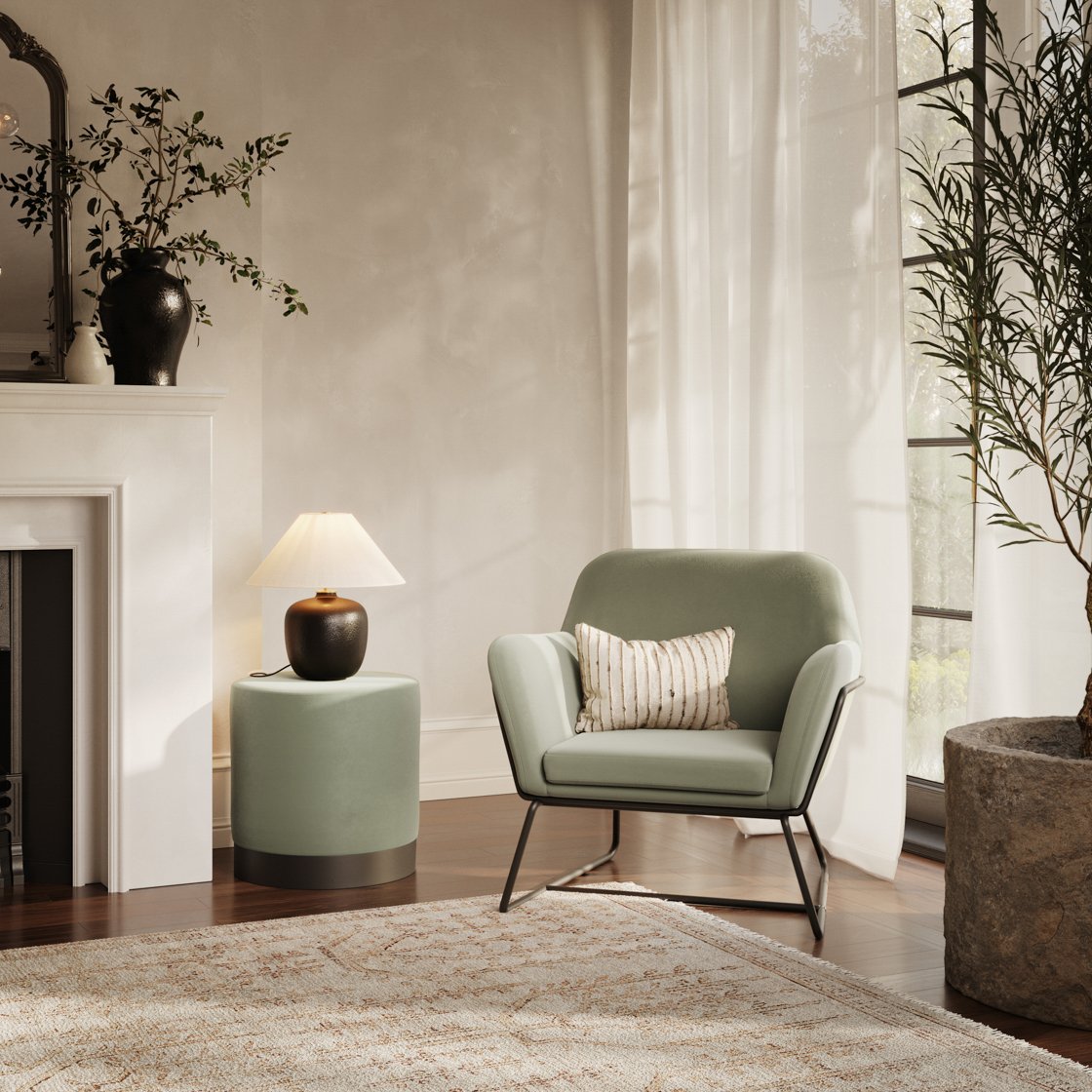 Islay metal base pouffe