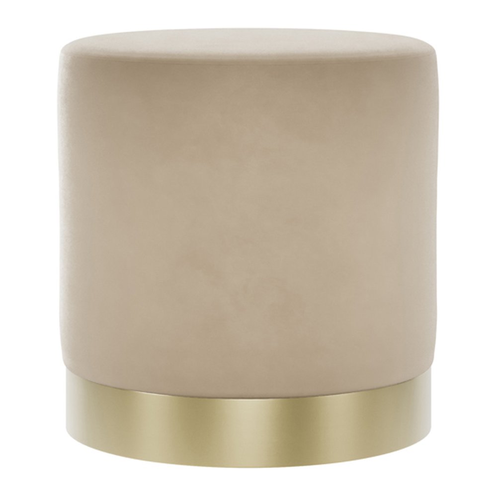 Islay metal base pouffe in Beige