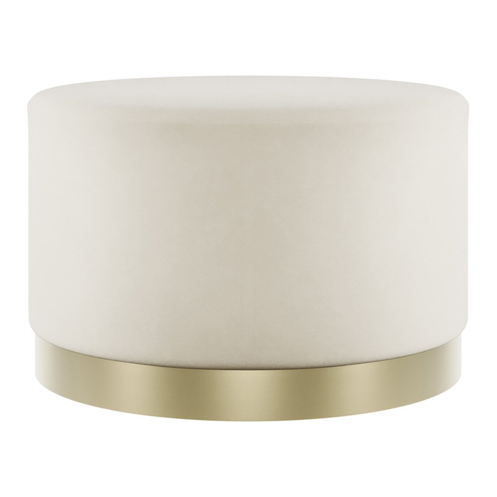 Islay metal base pouffe in Cream
