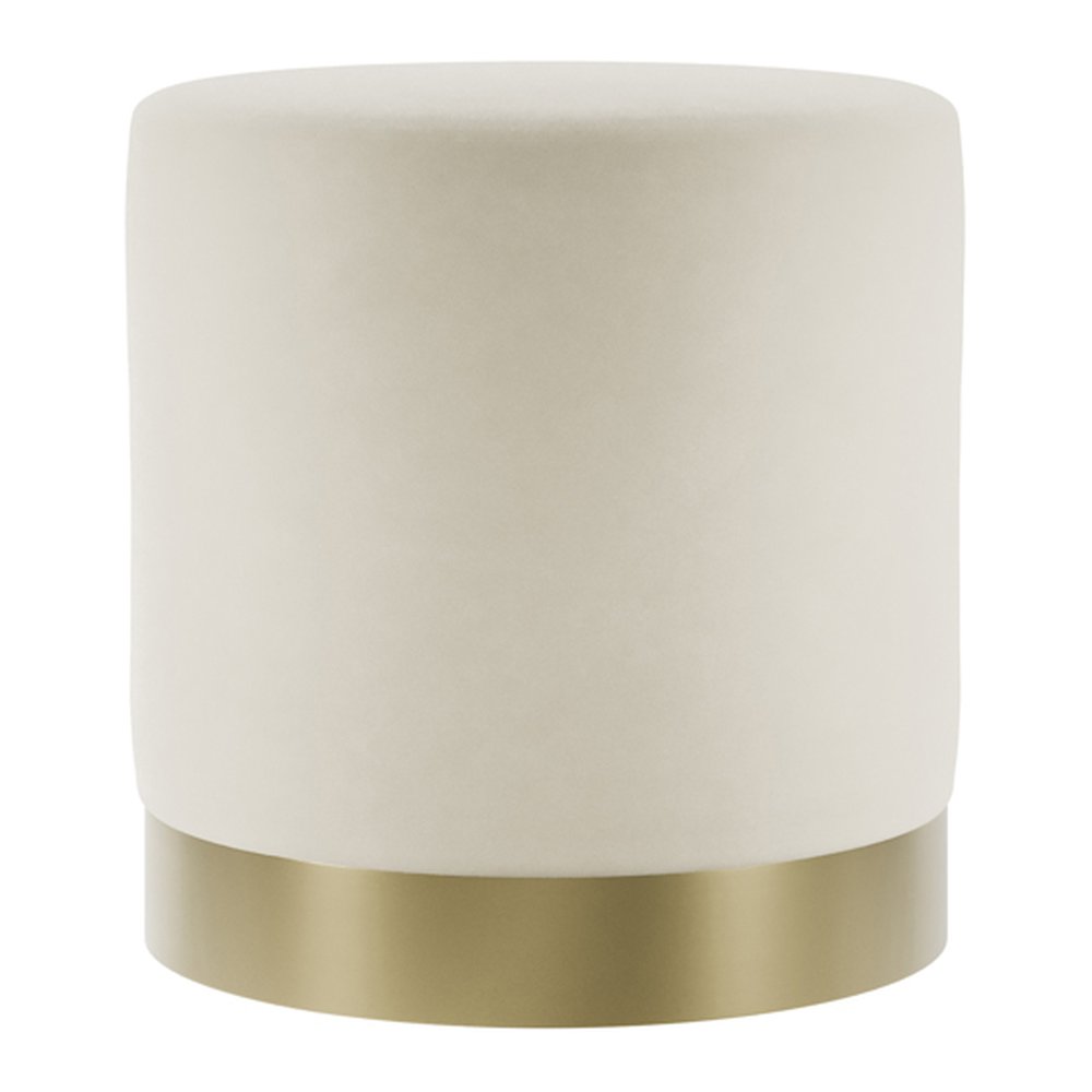Islay metal base pouffe in Cream