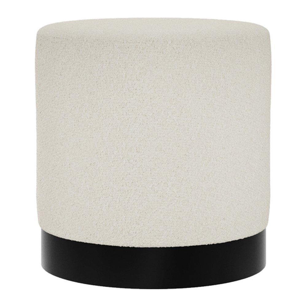 Islay metal base pouffe in Ivory Boucle