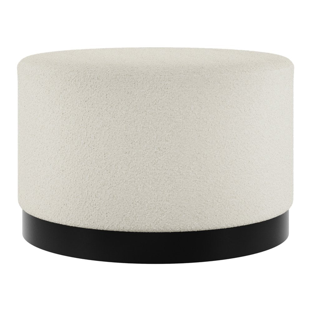 Islay metal base pouffe in Ivory Boucle