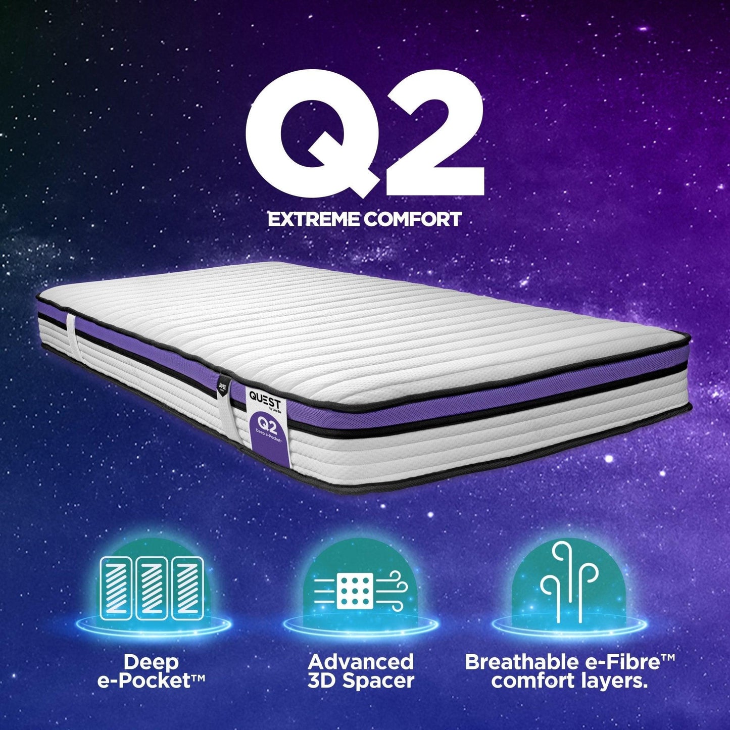 Jay-Be Quest Q2 Extreme Comfort Single Mattress - Millie & Jones