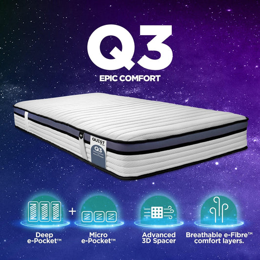 Jay-Be Quest Q3 Epic Comfort Single Mattress - Millie & Jones