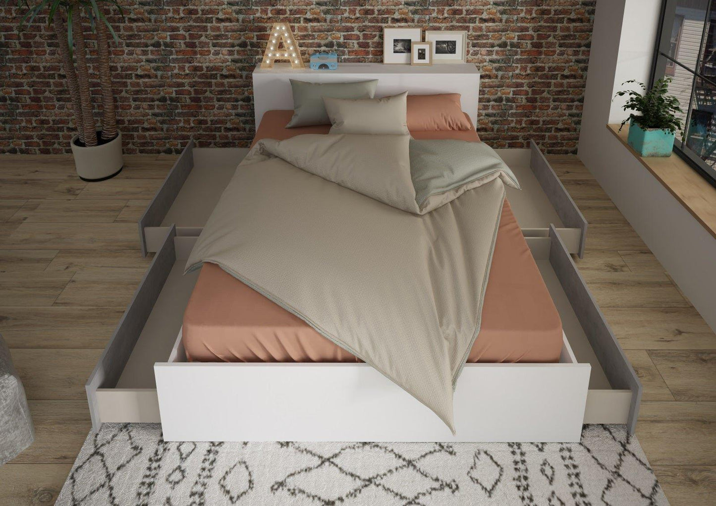 Jazz Double bed - With Colour Options