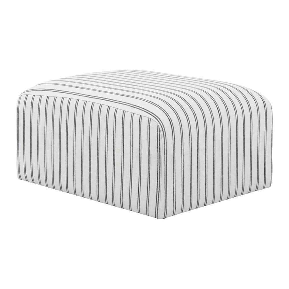 Jura large striped pouffe in Chalk Stripe