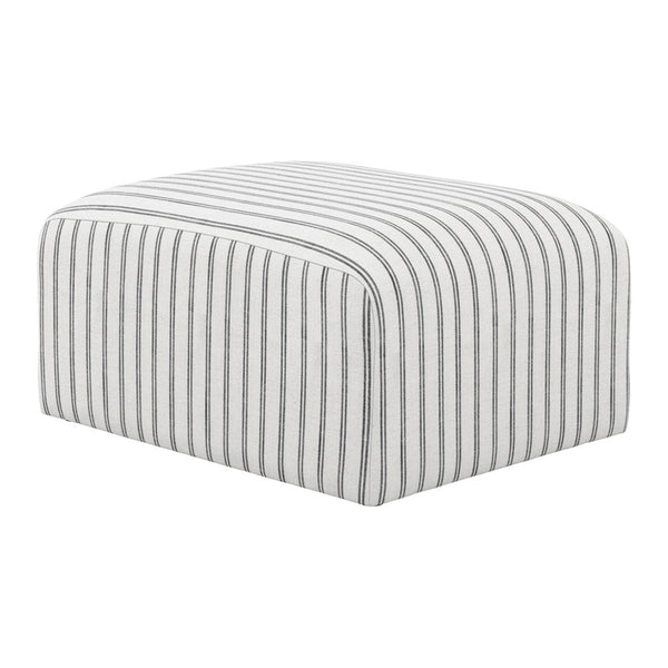 Jura large striped pouffe in Chalk Stripe
