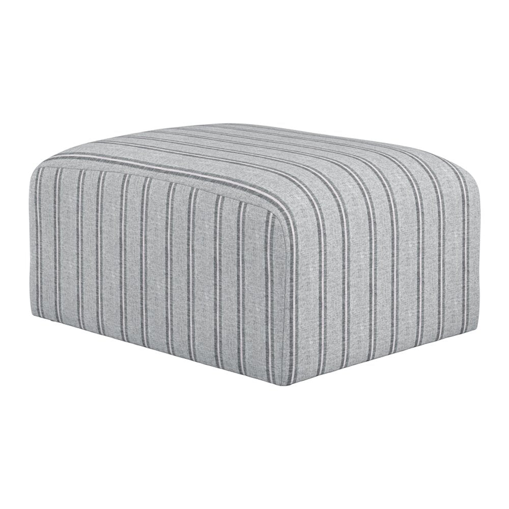 Jura large striped pouffe in Grey Stripe
