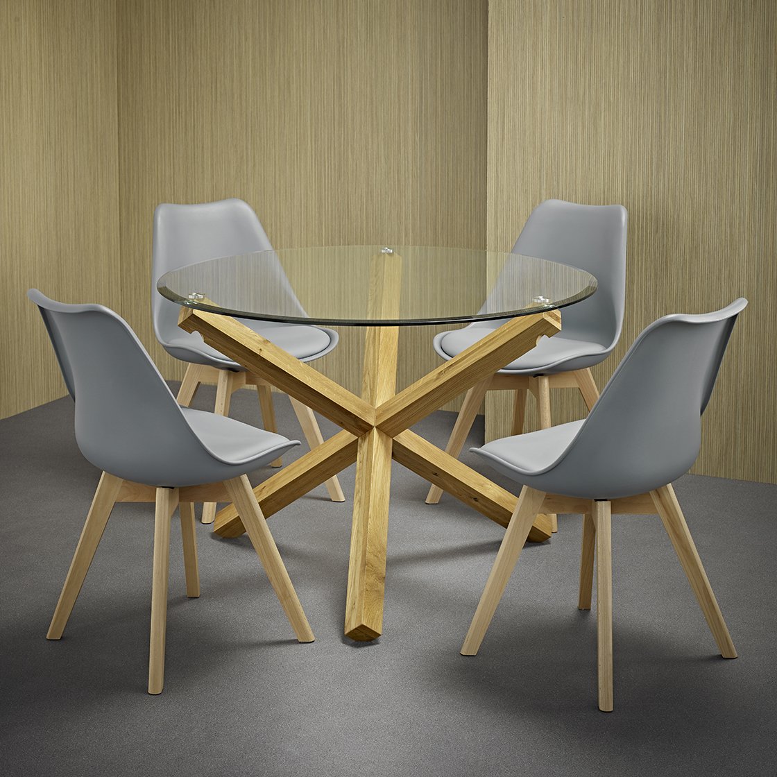 Kelmscott moulded dining chairs with beech legs