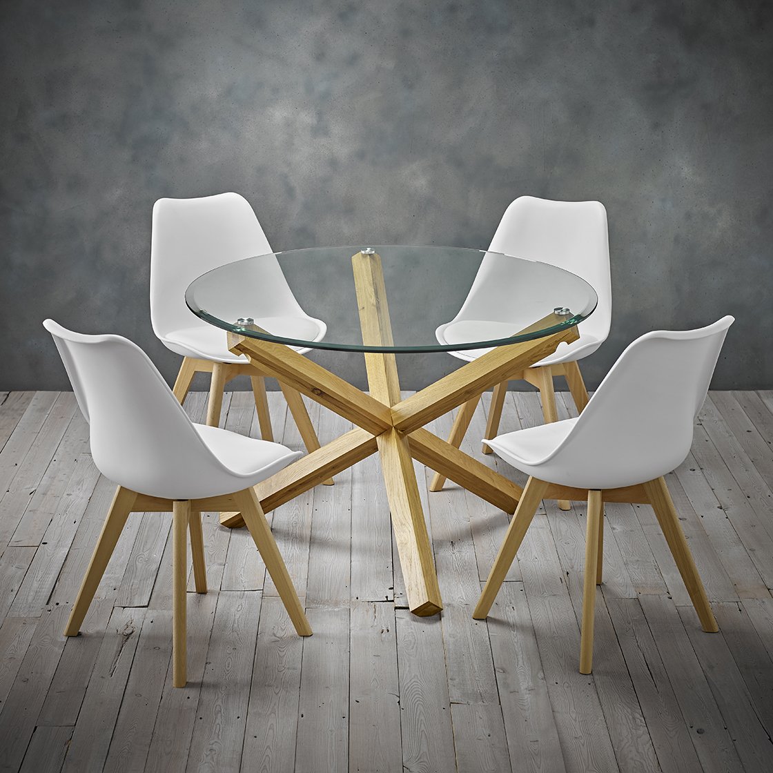 Kelmscott moulded dining chairs with beech legs