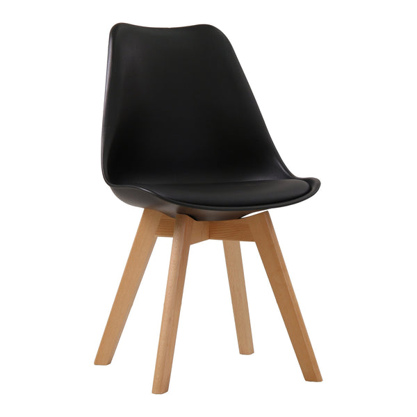 Kelmscott moulded dining chairs with beech legs in Black