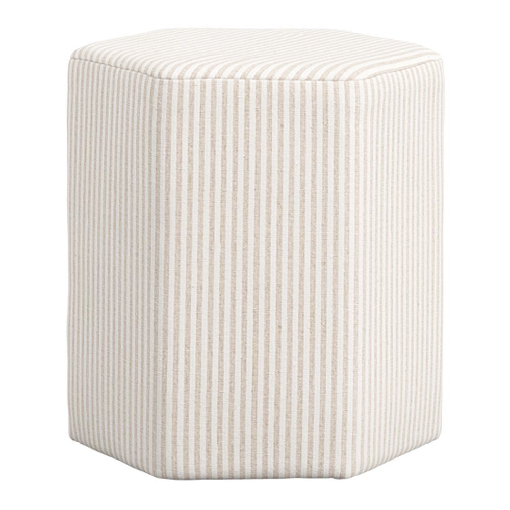 Kelso striped hexagonal stool in Beige Stripe