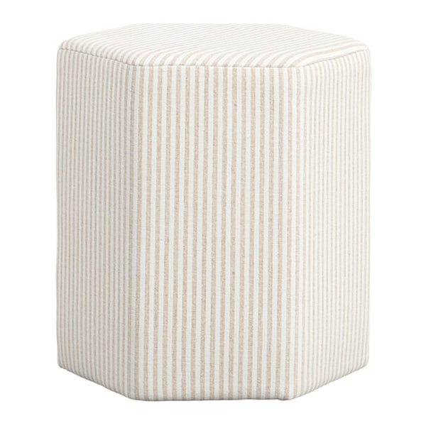 Kelso striped hexagonal stool in Beige Stripe