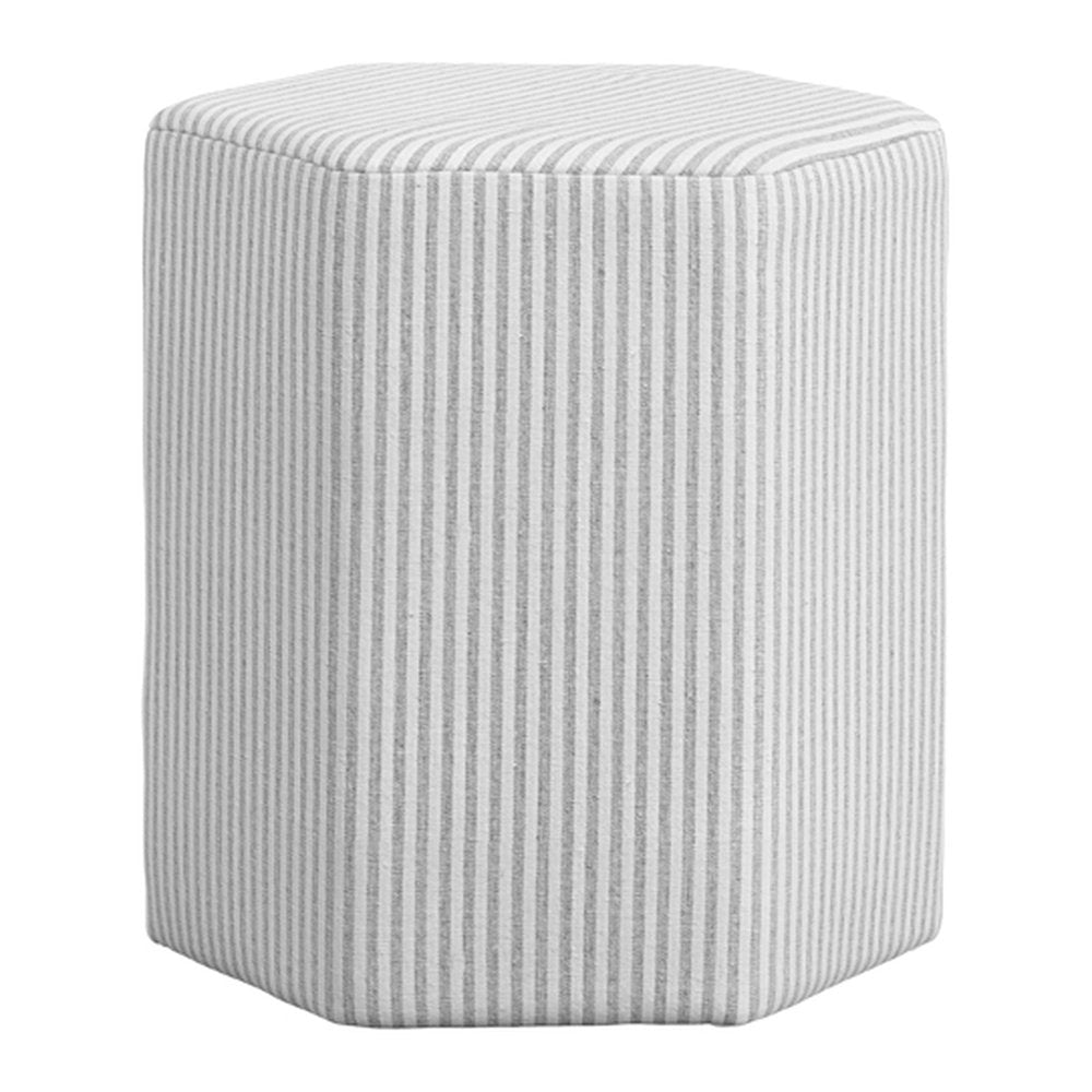 Kelso striped hexagonal stool in Grey Stripe