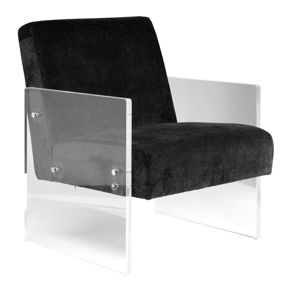 Kennington acrylic accent chair in Black