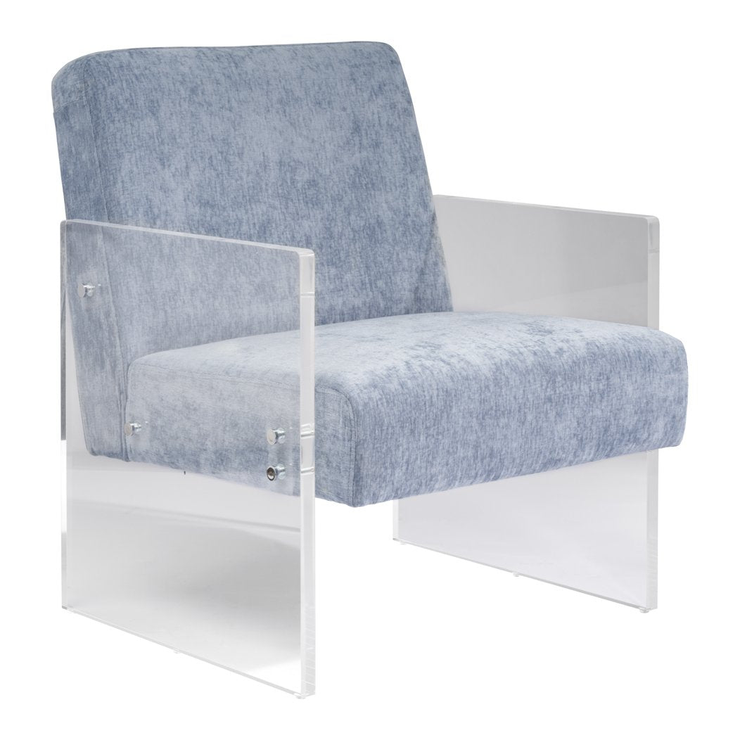 Kennington acrylic accent chair in Carolina Blue